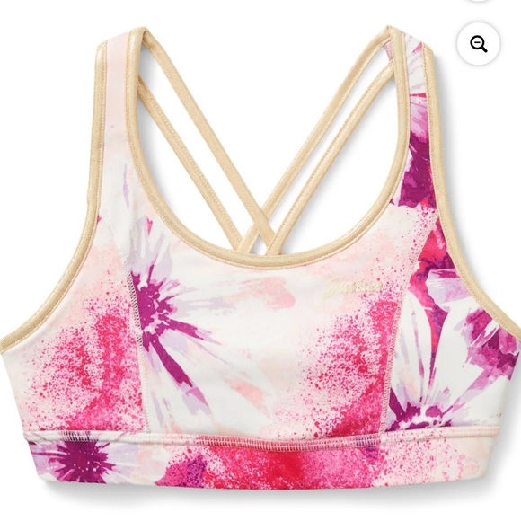 JUSTICE.NWT.Girls. Reversible Sports Bra. Pink & White w/gold trim.Sz XL… - Picture 3 of 8